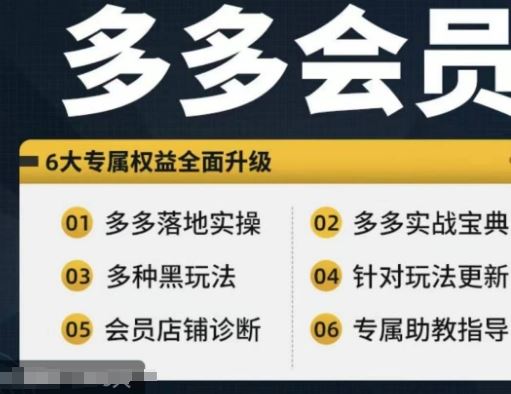 拼多多会员，拼多多实战宝典+实战落地实操，从新手到高阶内容全面覆盖-凌秋网创