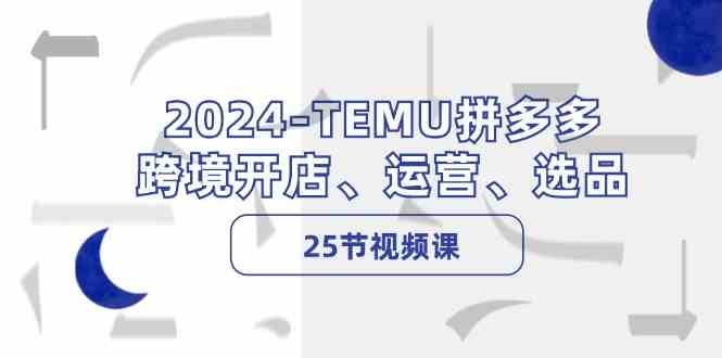 2024TEMU拼多多跨境开店、运营、选品（25节视频课）-凌秋网创