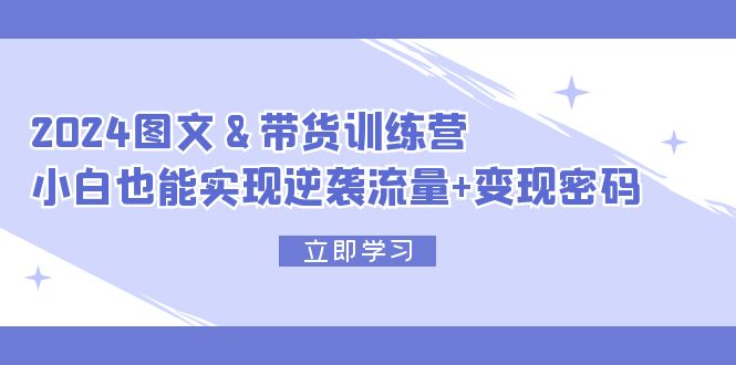（12137期）2024 图文+带货训练营，小白也能实现逆袭流量+变现密码-凌秋网创