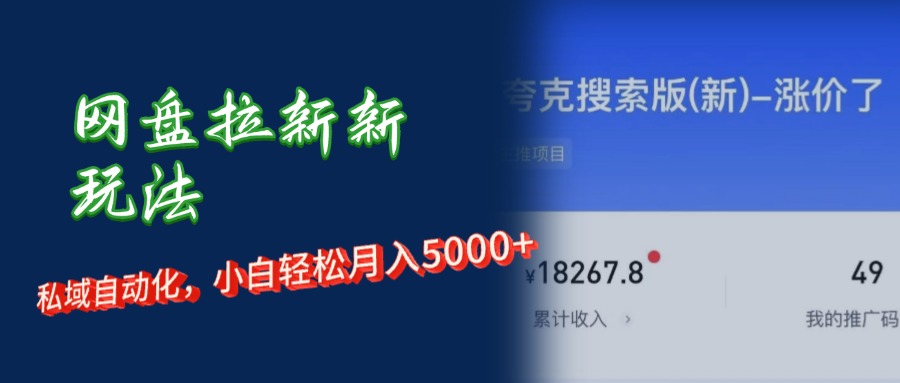 （12141期）网盘拉新+私域运营，小白轻松月入5000+！-凌秋网创