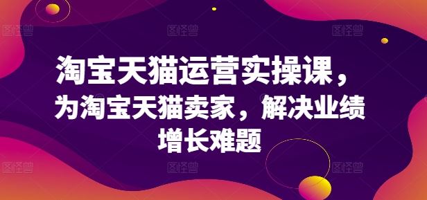 淘宝天猫运营实操课，为淘宝天猫卖家，解决业绩增长难题-凌秋网创