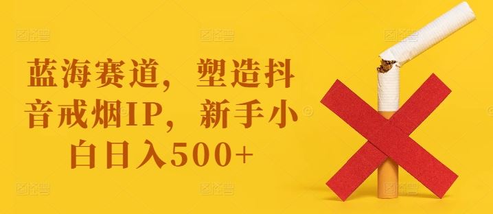 蓝海赛道，塑造抖音戒烟IP，新手小白日入500+【揭秘】-凌秋网创