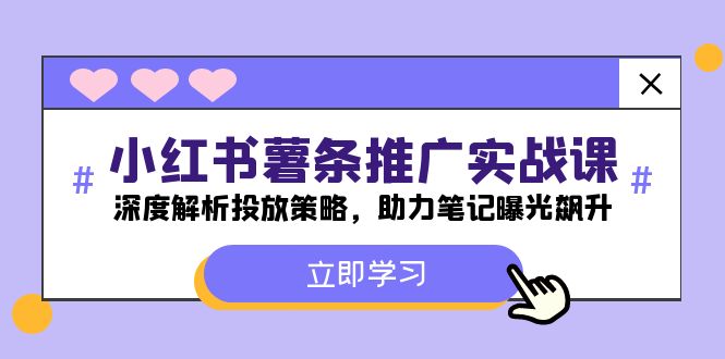 小红书-薯条推广实战课：深度解析投放策略，助力笔记曝光飙升-凌秋网创