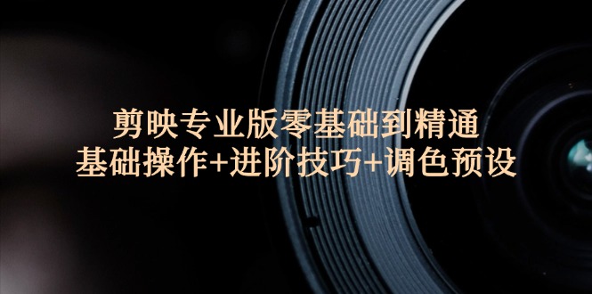 （12310期）剪映专业版零基础到精通：基础操作+进阶技巧+调色预设"-凌秋网创