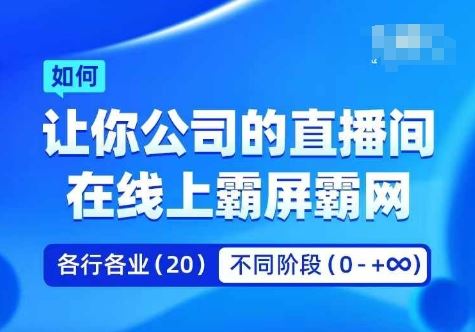 企业矩阵直播霸屏实操课，让你公司的直播间在线上霸屏霸网-凌秋网创