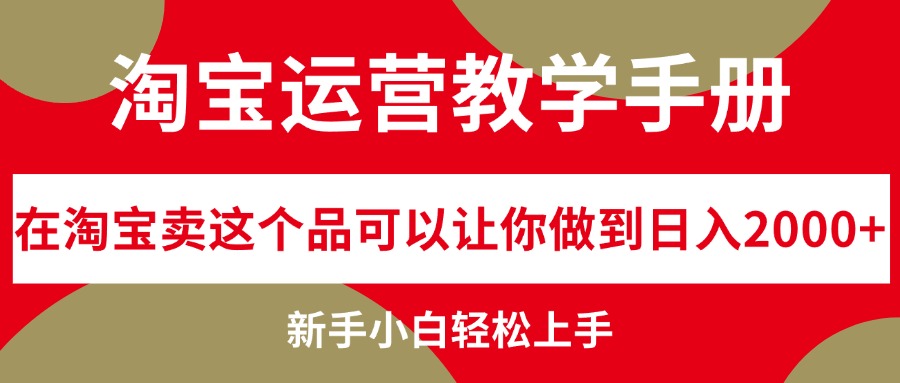 （12351期）淘宝运营教学手册，在淘宝卖这个品可以让你做到日入2000+，新手小白轻…-凌秋网创