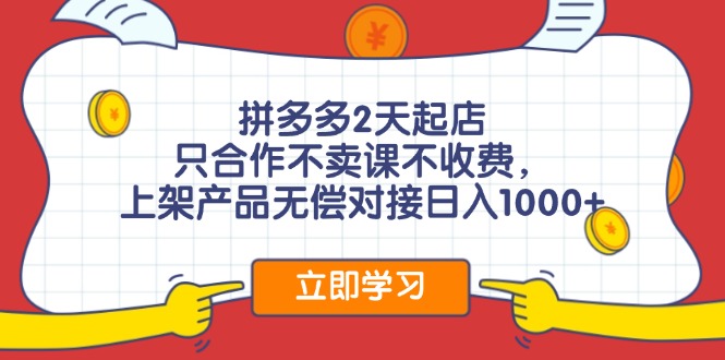 （12356期）拼多多0成本开店，只合作不卖课不收费，0成本尝试，日赚千元+-凌秋网创