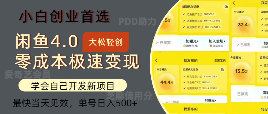 （12434期）闲鱼0成本极速变现项目，多种变现方式 单号日入500+最新玩法-凌秋网创