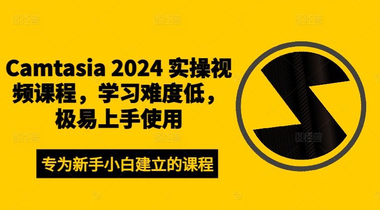Camtasia 2024 实操视频课程，学习难度低，极易上手使用-凌秋网创