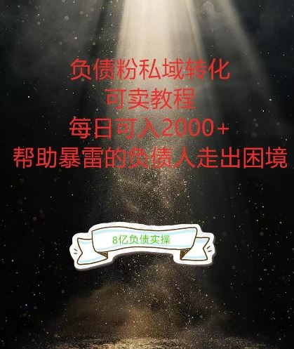 负债粉掘金计划，帮助负债者解决问题，债务规划，债务重组，最好的变现方式【揭秘】-凌秋网创