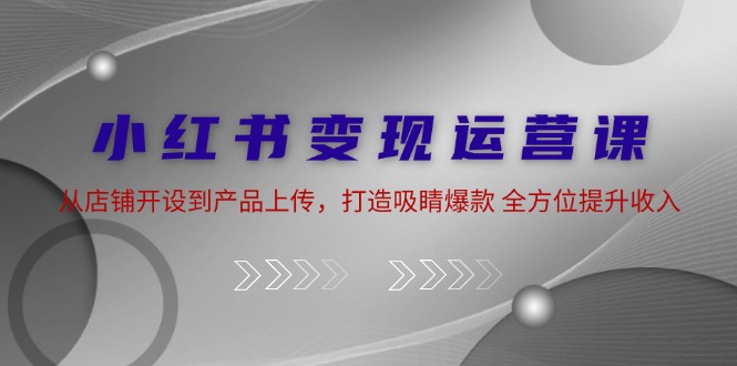（12520期）小红书变现运营课：从店铺开设到产品上传，打造吸睛爆款 全方位提升收入-凌秋网创