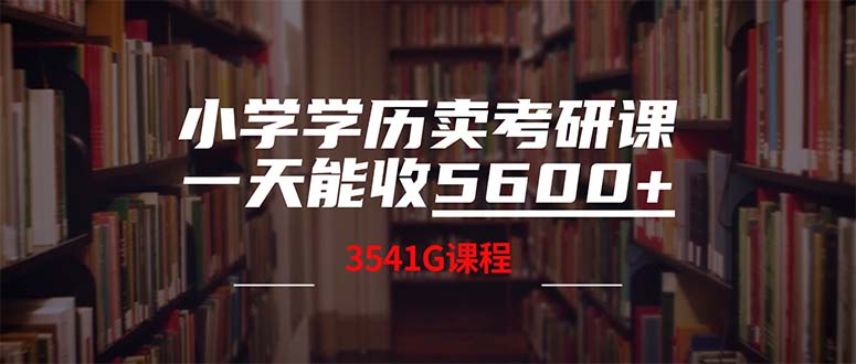 （12556期）小学学历卖考研课程，一天收5600（附3580G考研合集）-凌秋网创