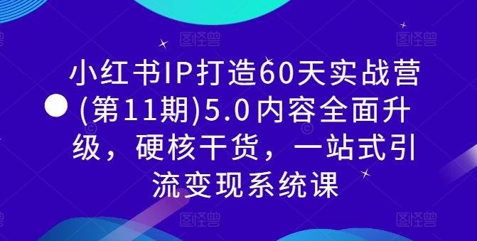 小红书IP打造60天实战营(第11期)5.0​内容全面升级，硬核干货，一站式引流变现系统课-凌秋网创