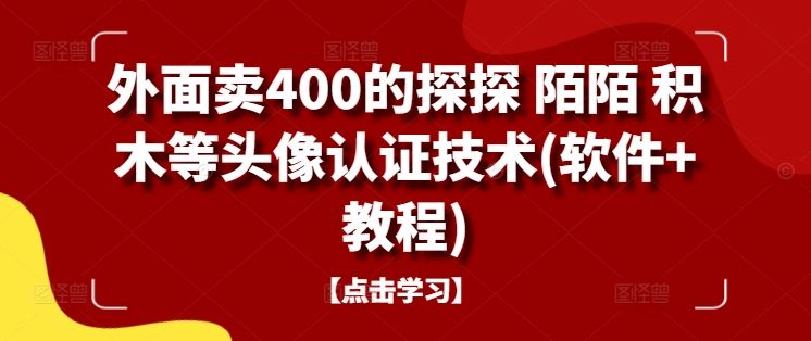 外面卖400的探探 陌陌 积木等头像认证技术(软件+教程)-凌秋网创