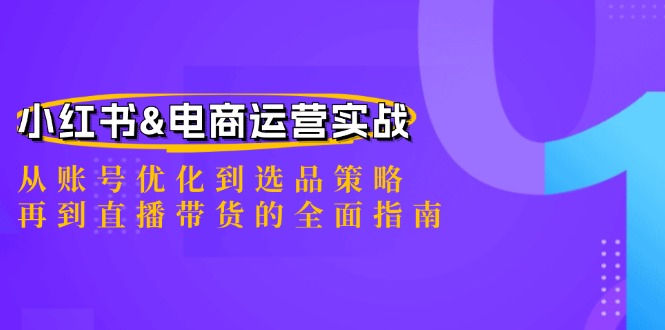 小红书&电商运营实战：从账号优化到选品策略，再到直播带货的全面指南-凌秋网创