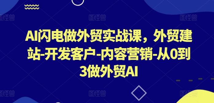 AI闪电做外贸实战课，​外贸建站-开发客户-内容营销-从0到3做外贸AI（更新）-凌秋网创