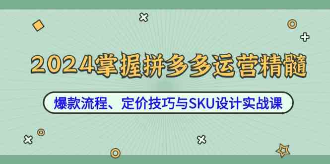 2024掌握拼多多运营精髓：爆款流程、定价技巧与SKU设计实战课-凌秋网创