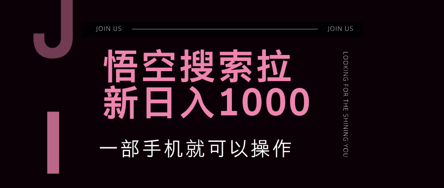 （12717期）悟空搜索类拉新 蓝海项目 一部手机就可以操作 教程非常详细-凌秋网创