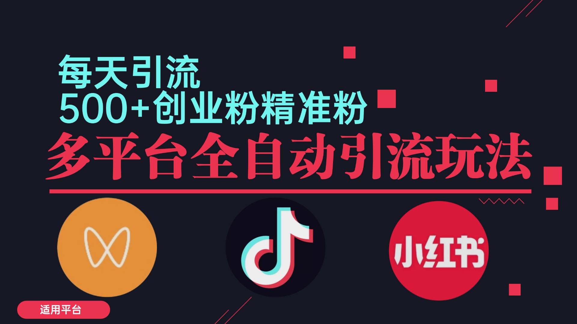 （12765期）小红书抖音视频号截流自热全平台引流打法，全自动引流【日引2000+精准…-凌秋网创