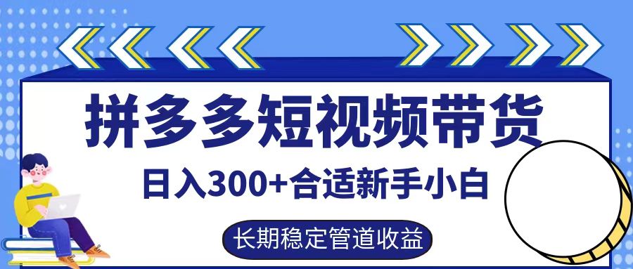 拼多多短视频带货日入300+，实操账户展示看就能学会-凌秋网创