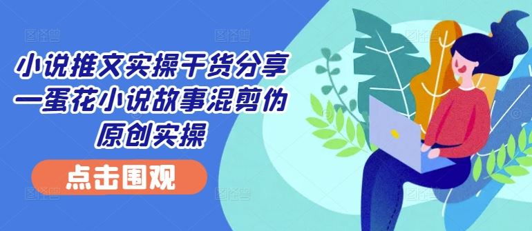 小说推文实操干货分享—蛋花小说故事混剪伪原创实操-凌秋网创