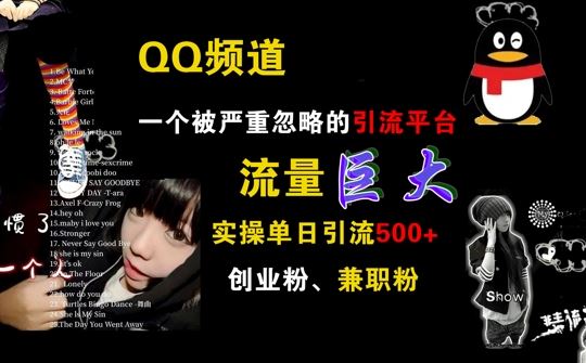 QQ频道，一个被严重忽略的引流平台，流量巨大 实操单日引流500+创业粉兼职粉【揭秘】-凌秋网创