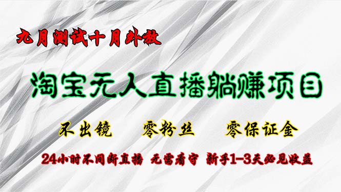 （12862期）淘宝无人直播最新玩法，九月测试十月外放，不出镜零粉丝零保证金，24小…-凌秋网创