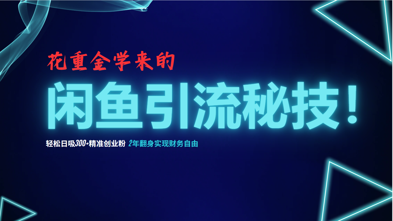 （12887期）花重金学来的闲鱼引流秘技！轻松日吸300+精准创业粉，每天躺赚5000+，2…-凌秋网创