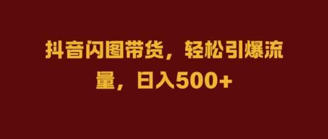 抖音闪图带货，轻松引爆流量，日入几张【揭秘】-凌秋网创