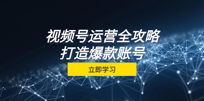 视频号运营全攻略，从定位到成交一站式学习，视频号核心秘诀，打造爆款账号-凌秋网创