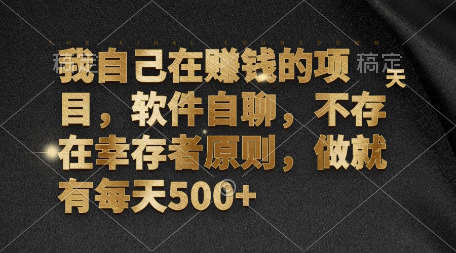 （12956期）我自己在赚钱的项目，软件自聊，不存在幸存者原则，做就有每天500+-凌秋网创