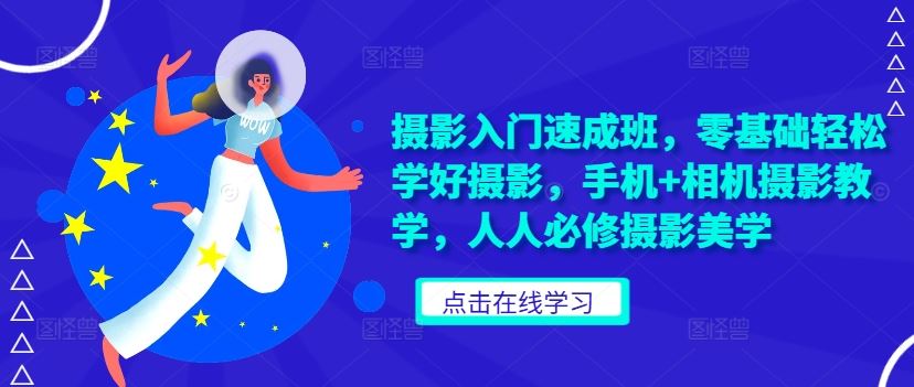 摄影入门速成班，零基础轻松学好摄影，手机+相机摄影教学，人人必修摄影美学-凌秋网创
