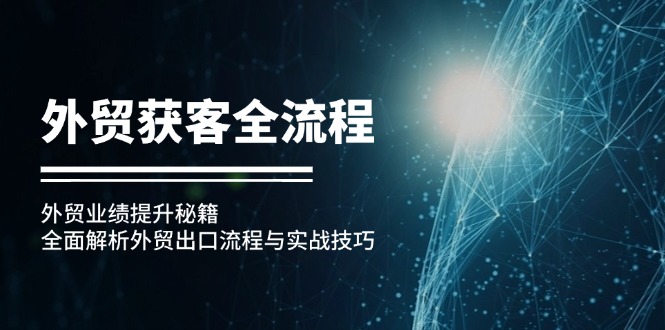 （12982期）外贸获客全流程：外贸业绩提升秘籍：全面解析外贸出口流程与实战技巧-凌秋网创