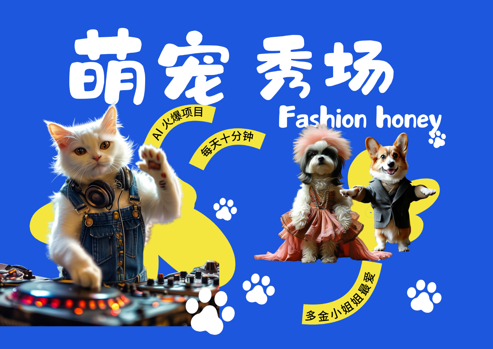 酷飒动物跳舞走秀  时尚喵FASHION汪 多金小姐姐最爱的 轻松月入破W-凌秋网创