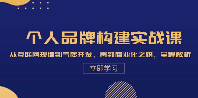 个人品牌构建实战课：从互联网规律到气质开发，再到商业化之路，全程解析-凌秋网创