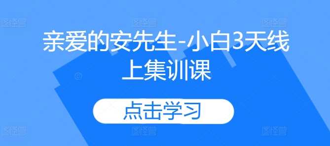 亲爱的安先生-小白3天线上集训课-凌秋网创