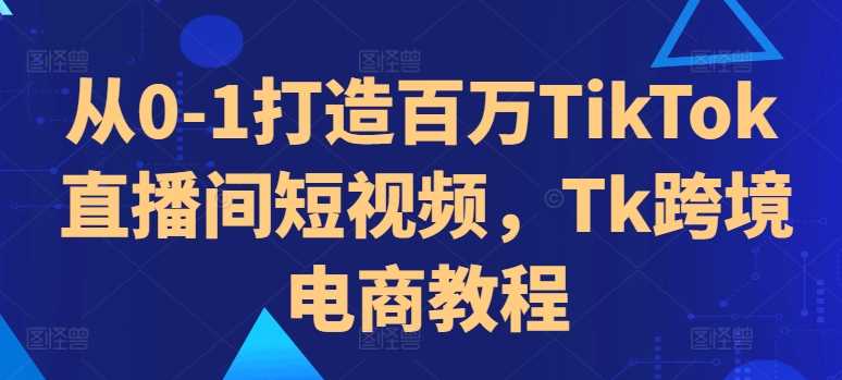 从0-1打造百万TikTok直播间短视频，Tk跨境电商教程-凌秋网创