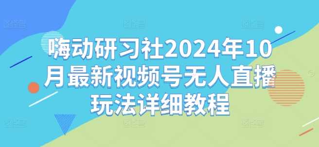 嗨动研习社2024年10月最新视频号无人直播玩法详细教程-凌秋网创