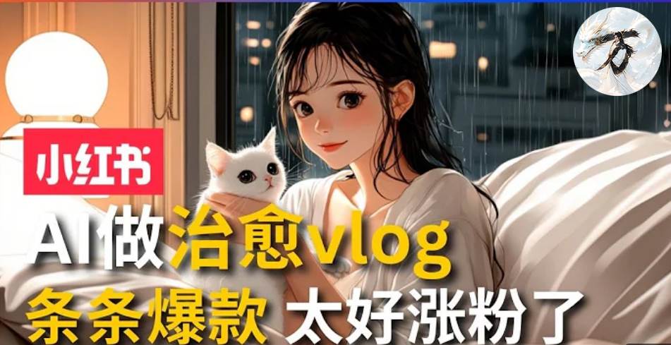 （13172期）AI治愈系vlog动画视频，小红书1个月轻松涨粉破万，商单报价1500+日入2000+-凌秋网创