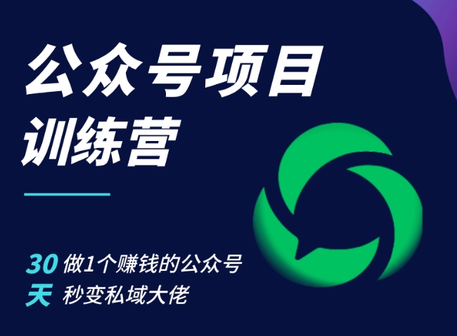 公众号项目训练营，30天做1个赚钱的公众号，秒变私域大佬-凌秋网创