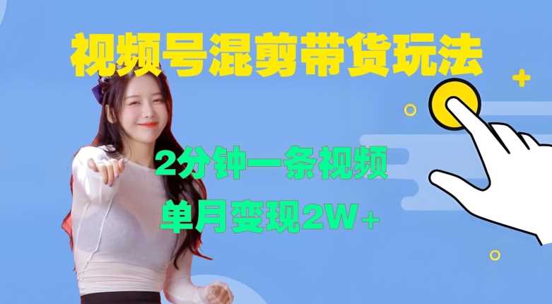 视频号混剪玩法，2分钟一条视频，单月变现2W+【揭秘】-凌秋网创