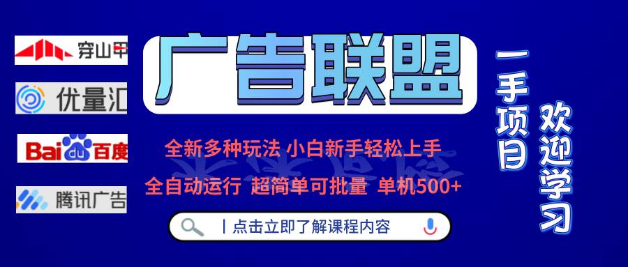 （13258期）广告联盟 全新多种玩法 单机500+  全自动运行  可批量运行-凌秋网创
