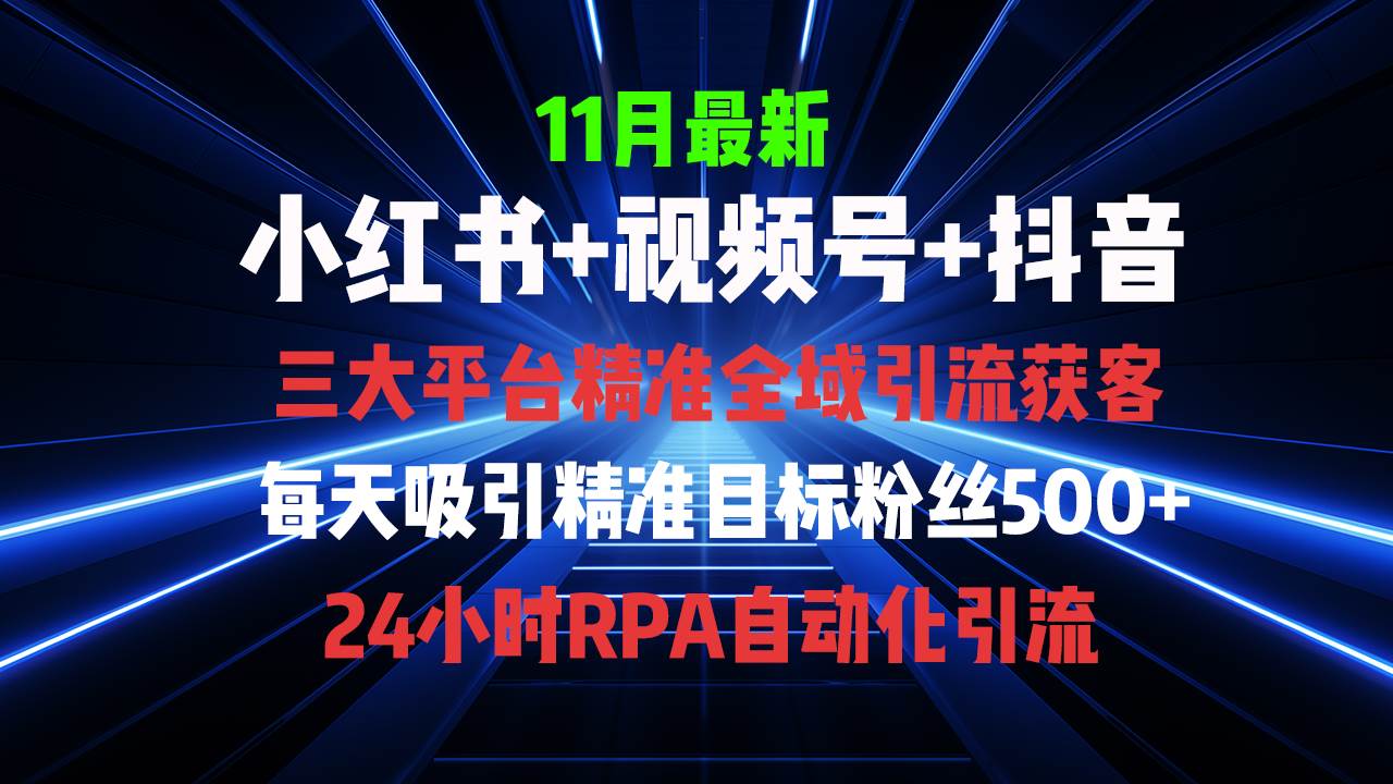 （13259期）全域多平台引流私域打法，小红书，视频号，抖音全自动获客，截流自…-凌秋网创