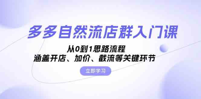 多多自然流店群入门课，从0到1思路流程，涵盖开店、加价、截流等关键环节-凌秋网创