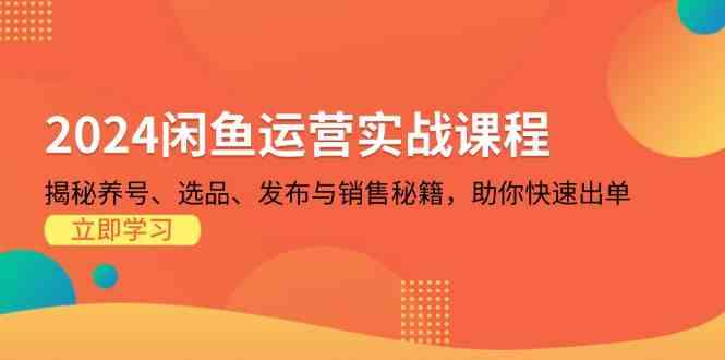 2024闲鱼运营实战课程：揭秘养号、选品、发布与销售秘籍，助你快速出单-凌秋网创