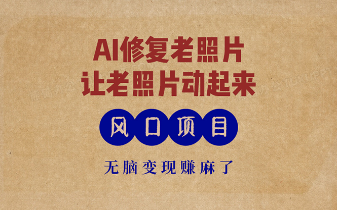 （13296期）最新风口项目，AI一键修复老照片，让老照片动起来，接单到手软，无脑变…-凌秋网创