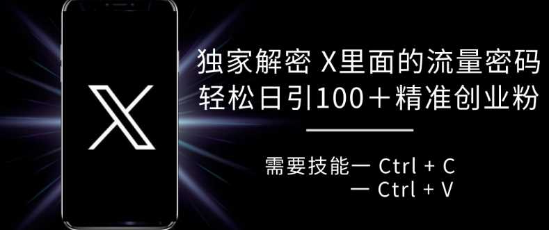 独家解密 X 里面的流量密码，复制粘贴轻松日引100+-凌秋网创