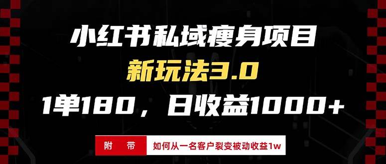 （13348期）小红书瘦身项目3.0模式，新手小白日赚收益1000+（附从一名客户裂变收益…-凌秋网创