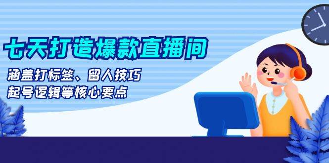 七天打造爆款直播间：涵盖打标签、留人技巧、起号逻辑等核心要点-凌秋网创