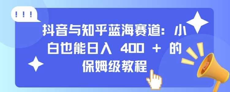 抖音与知乎蓝海赛道：小白也能日入 4张 的保姆级教程-凌秋网创